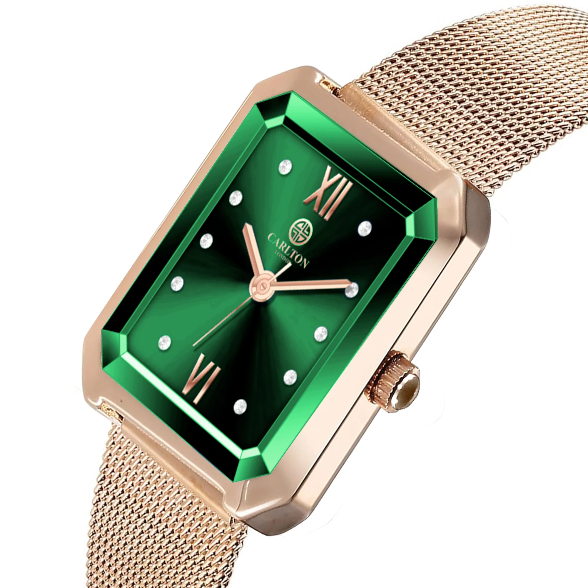 Brixton: Women Green/Rose Gold Strap Analog Watch - CLRGMGRN - Image 3