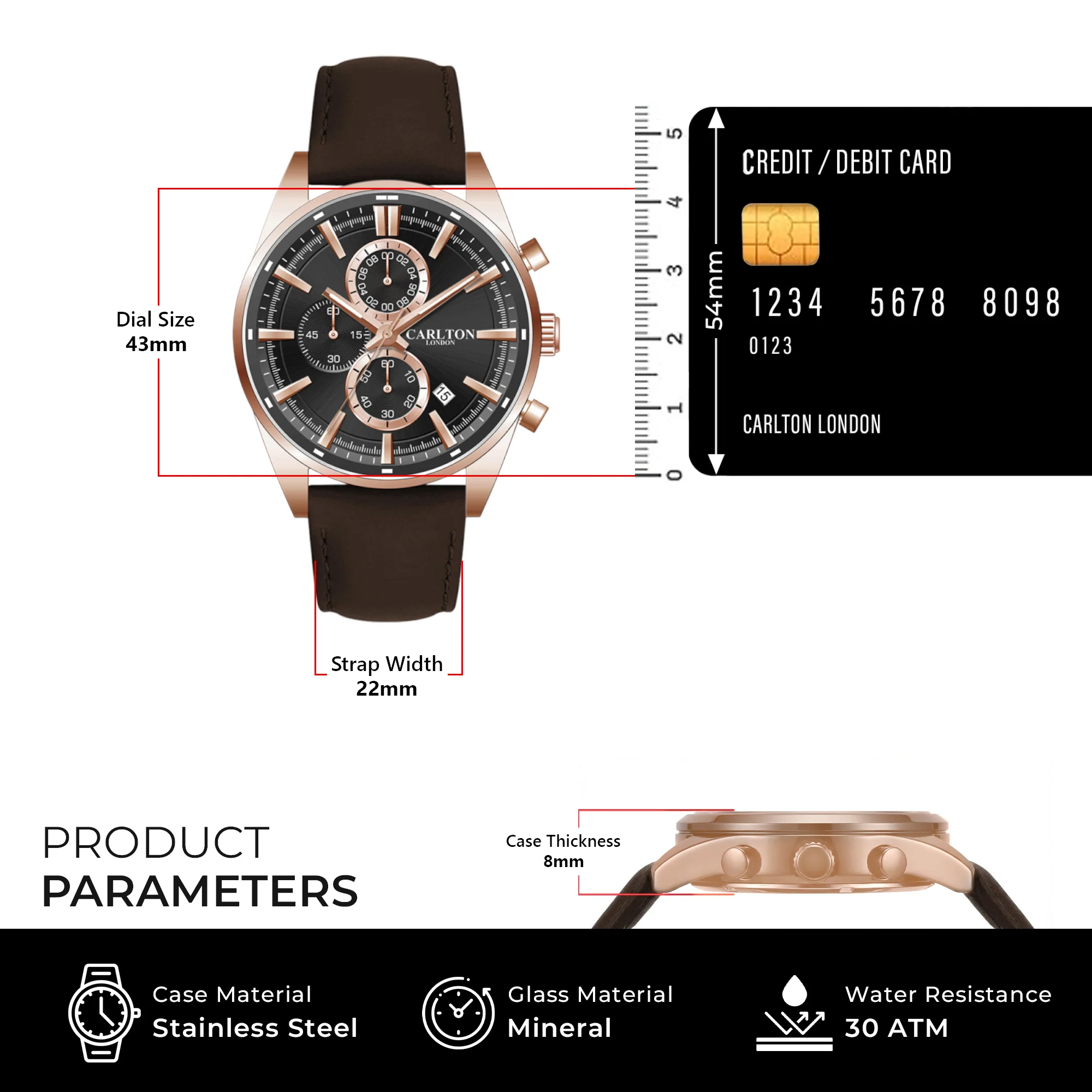 Carlton London Men Windsor Black Analog Watch CL-WD-BKL - Image 4