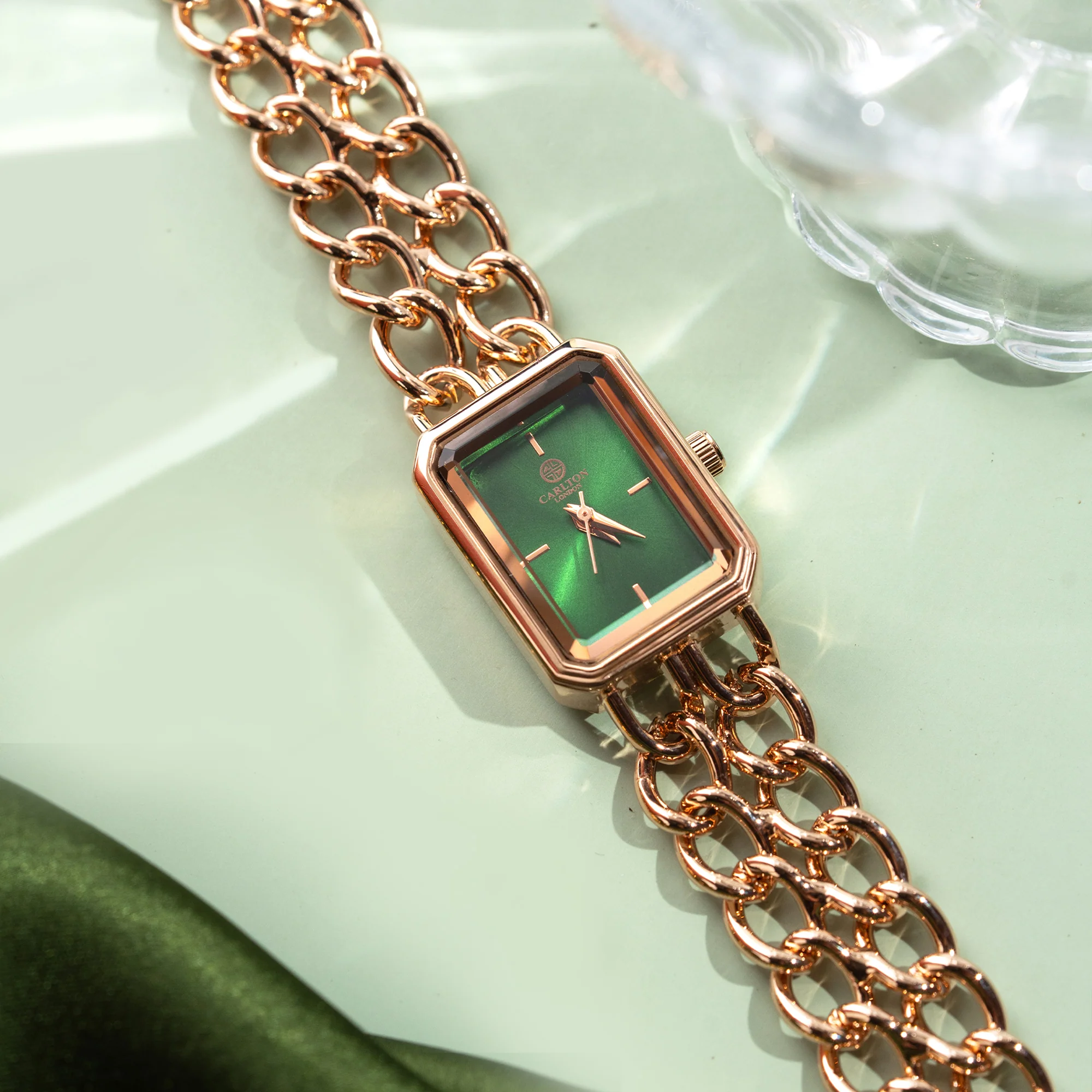 Victoria: Women's Rose Gold/Green Analog Watch - CLRGCGRN - Image 3