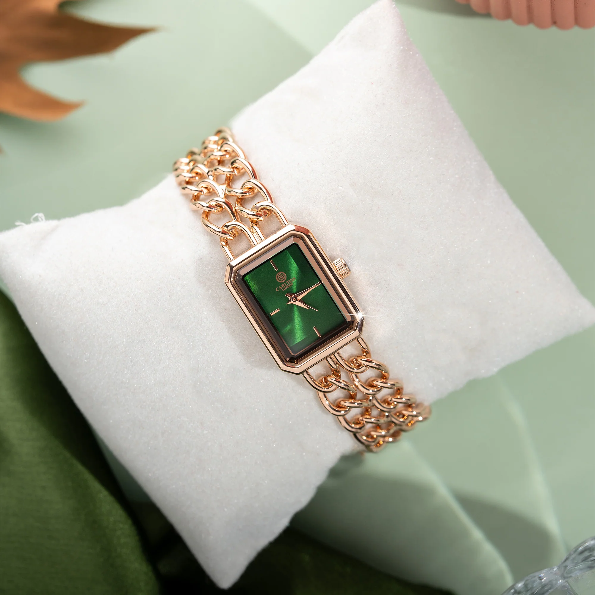 Victoria: Women's Rose Gold/Green Analog Watch - CLRGCGRN - Image 4