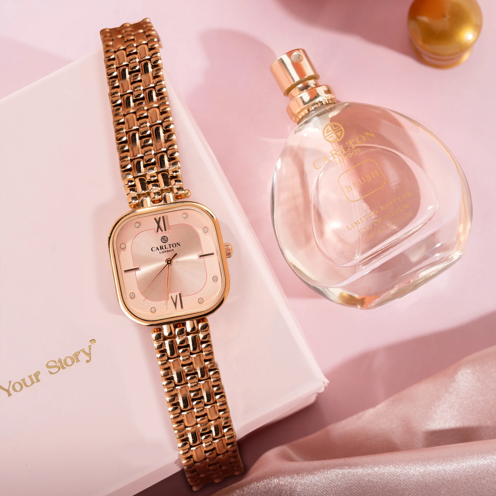 Women Gift Set 2| Chelsea Pink Watch + Blush Perfume - CLPLG102 - Image 6