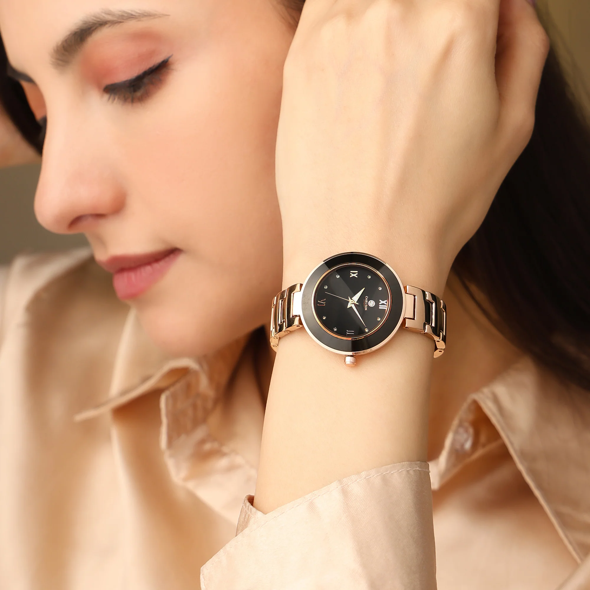 Carlton London Women Juliette Black Analog Watch - CLW-JT-RBK - Image 3