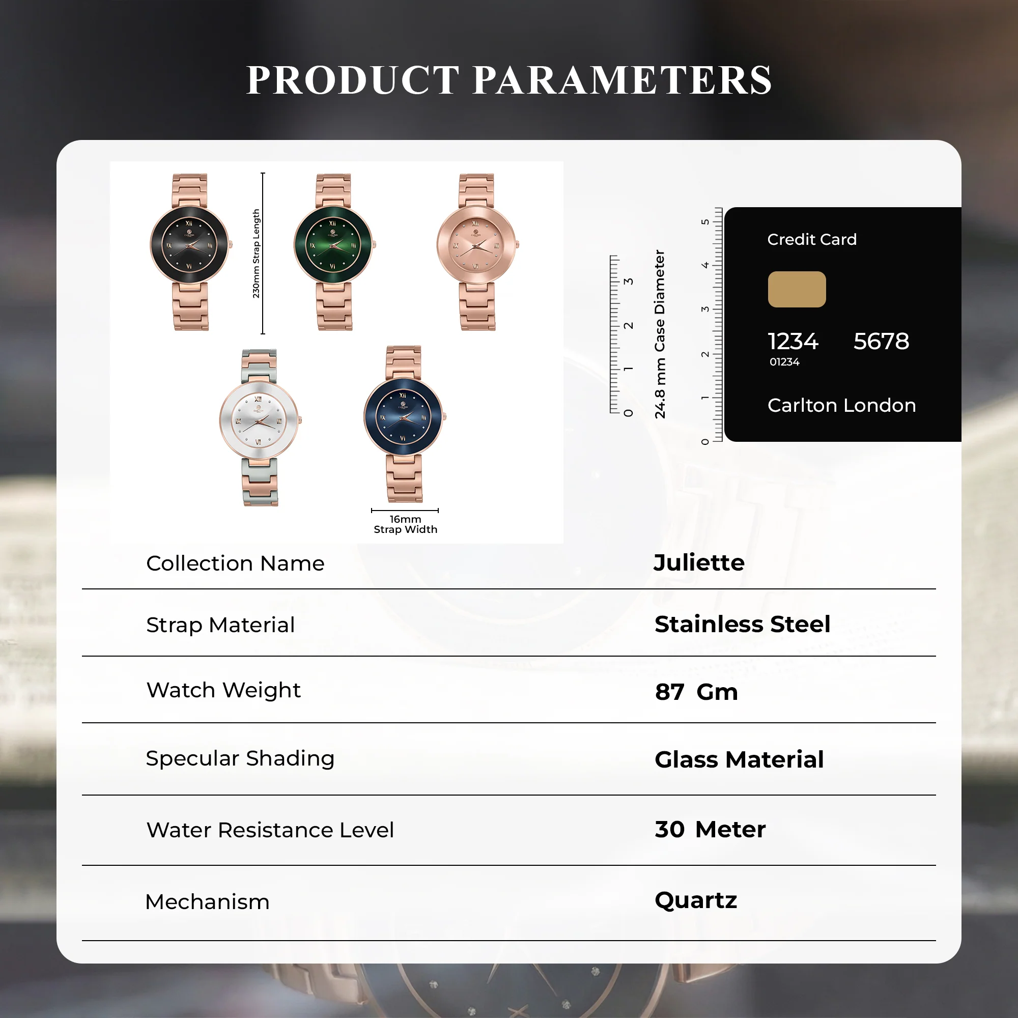 Carlton London Women Juliette Rose Gold Analog Watch - CLW-JT-RSG - Image 5