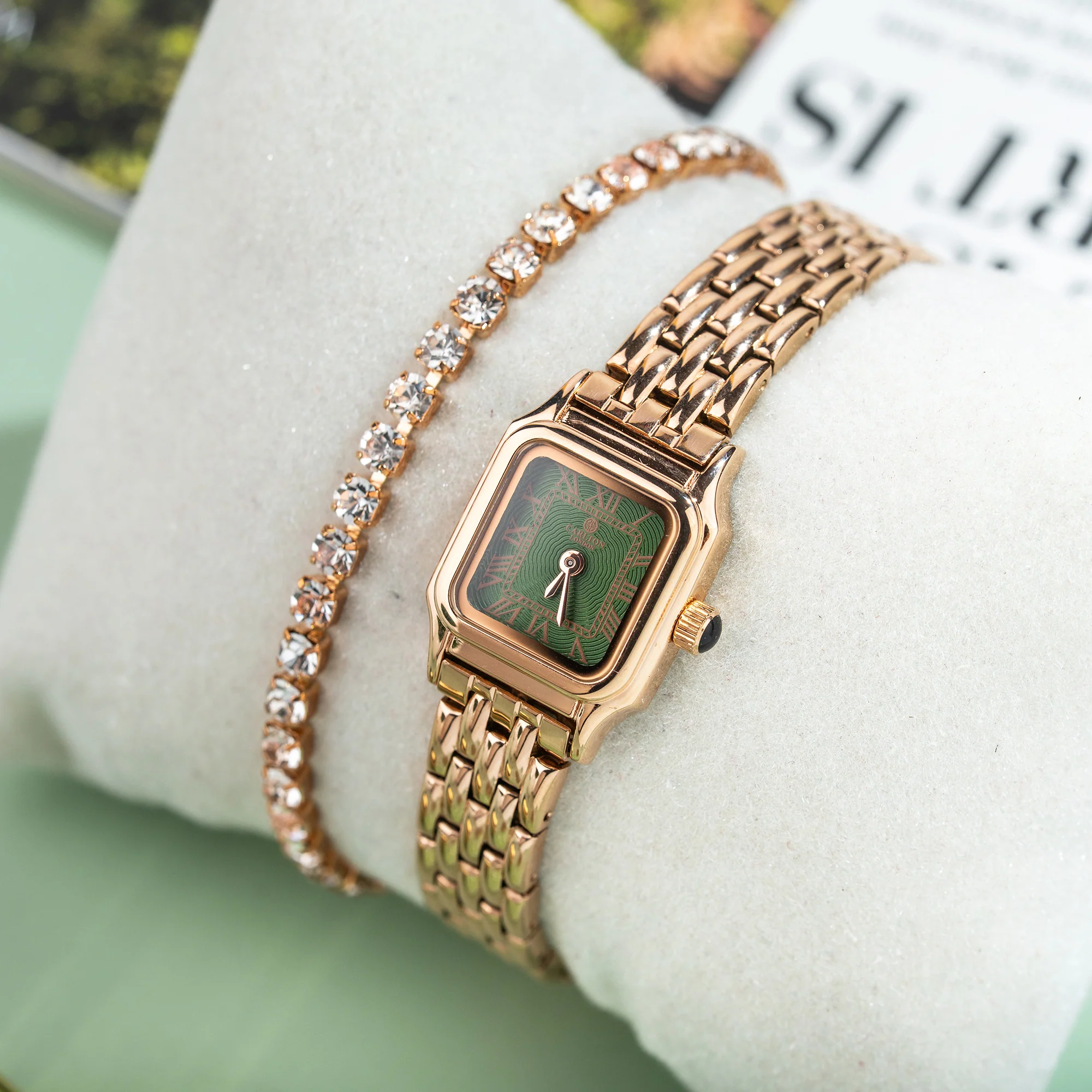 Chloe Mini Green Women Analog Watch + Bracelet - CLWWS-01 - Image 3