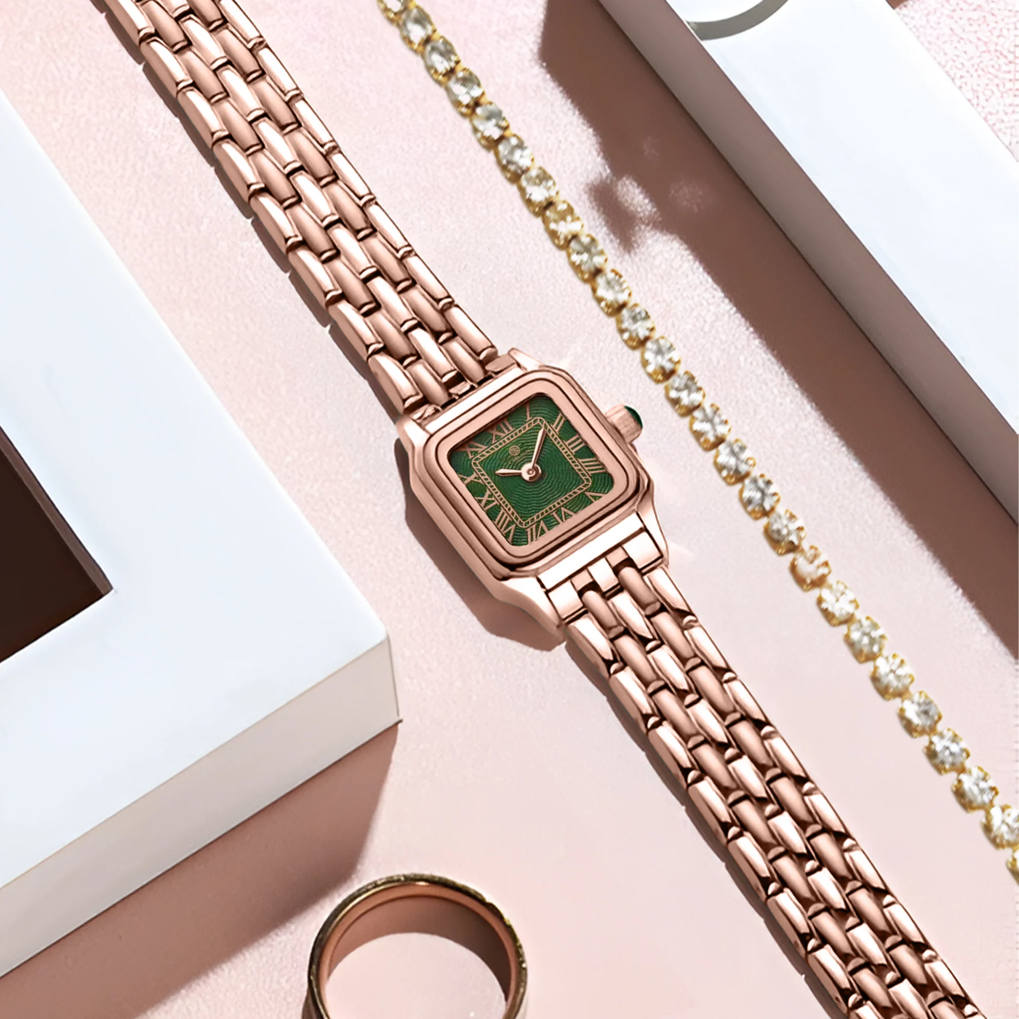 Chloe Mini Green Women Analog Watch + Bracelet - CLWWS-01 - Image 5