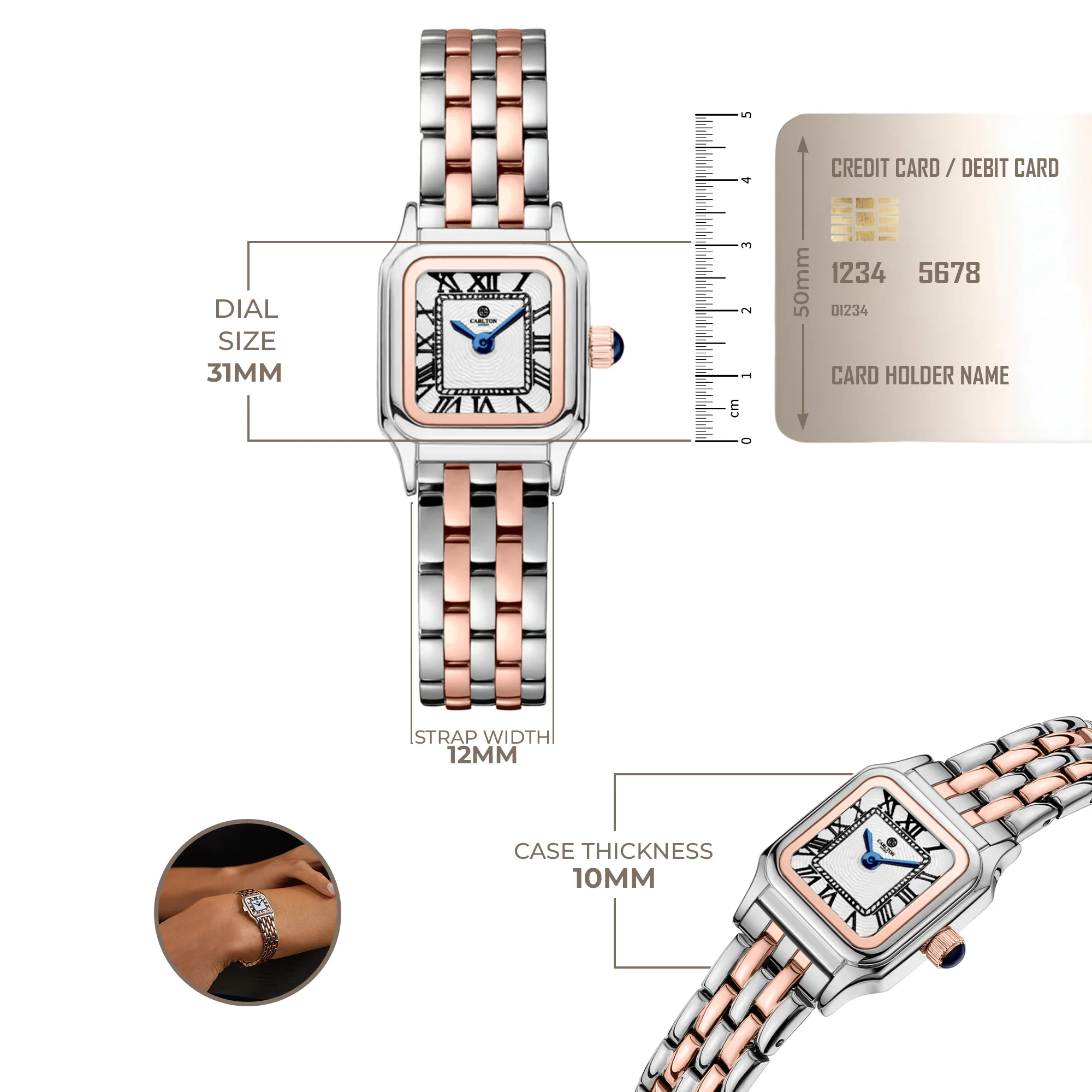 Chloe Mini White Women Analog Watch + Bracelet - CLWWS-02 - Image 4