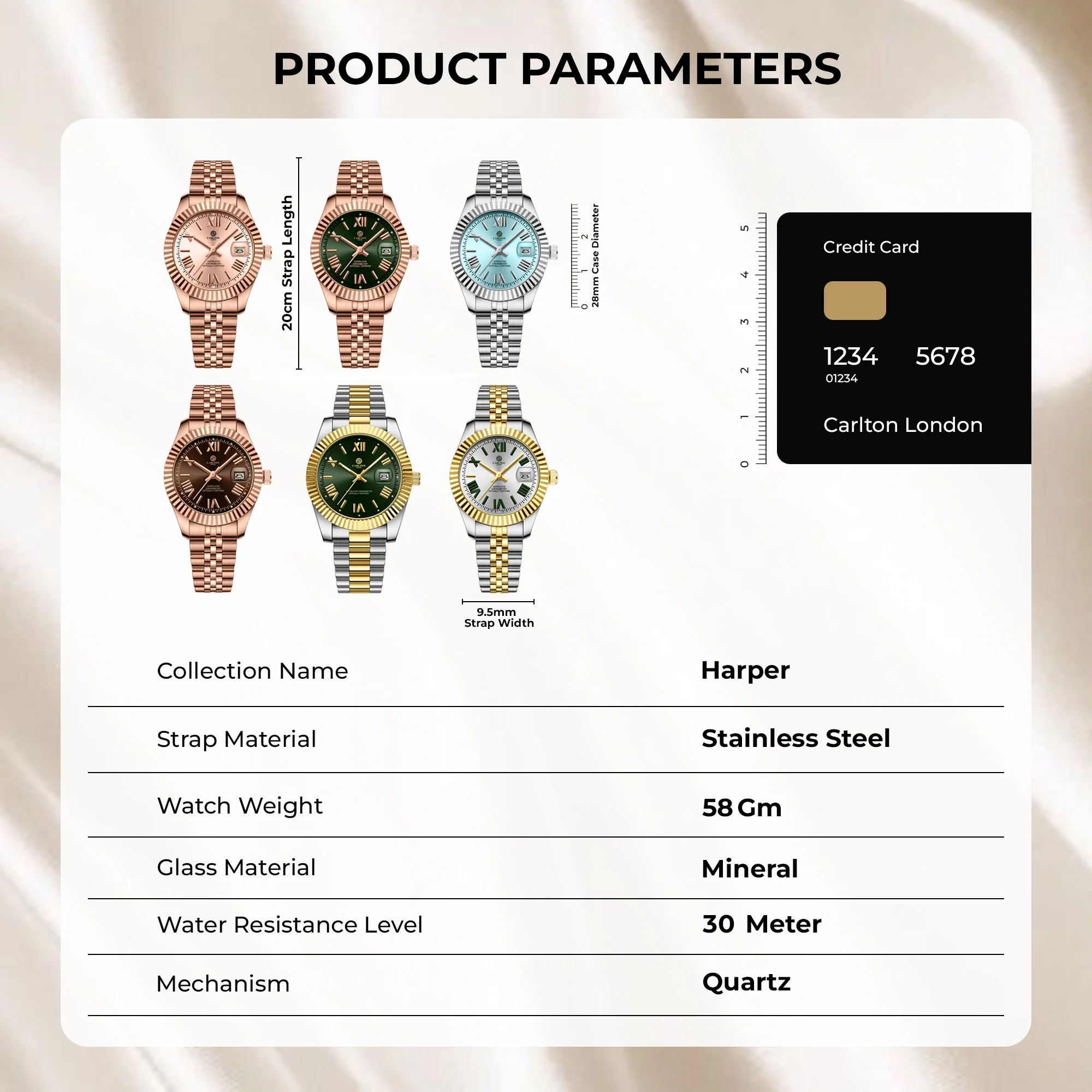 Harper: Mini Green Stainless Steel Women Analog Watch - CLRLW-006 - Image 5