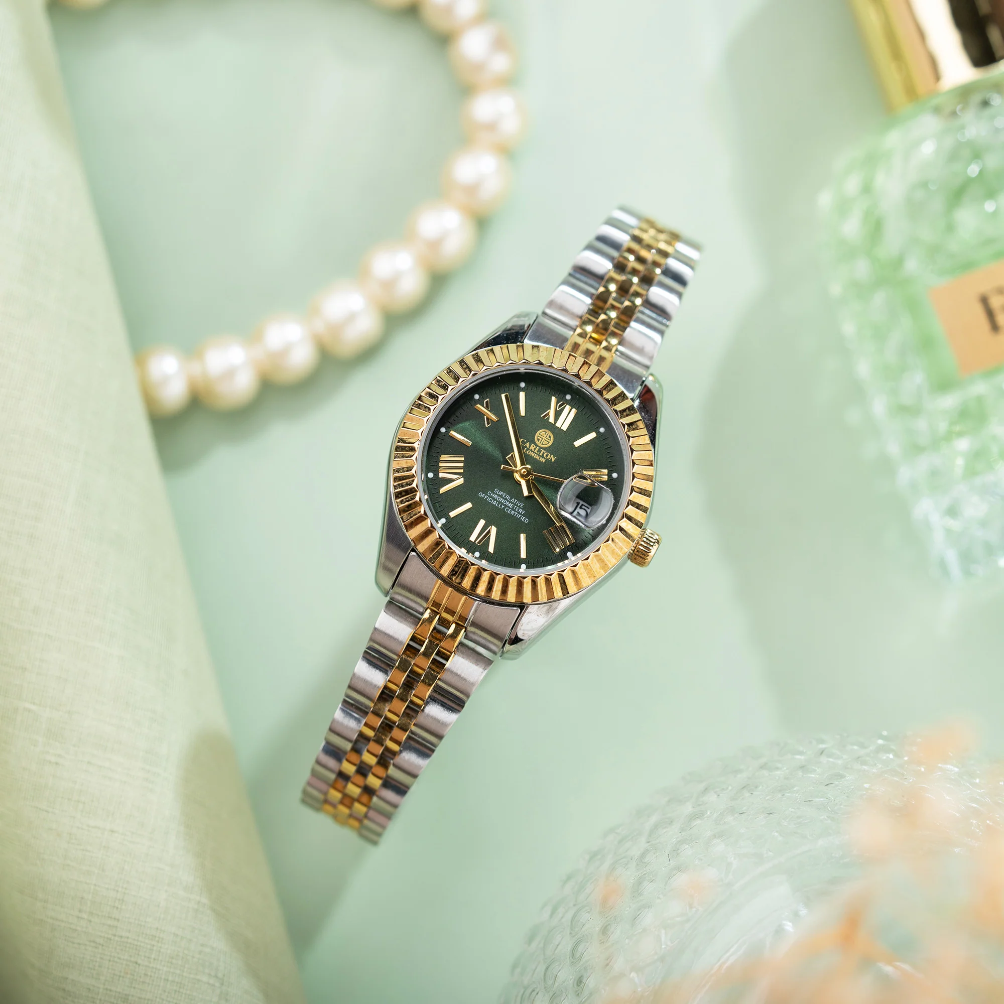 Harper: Mini Green Stainless Steel Women Analog Watch - CLRLW-006 - Image 4