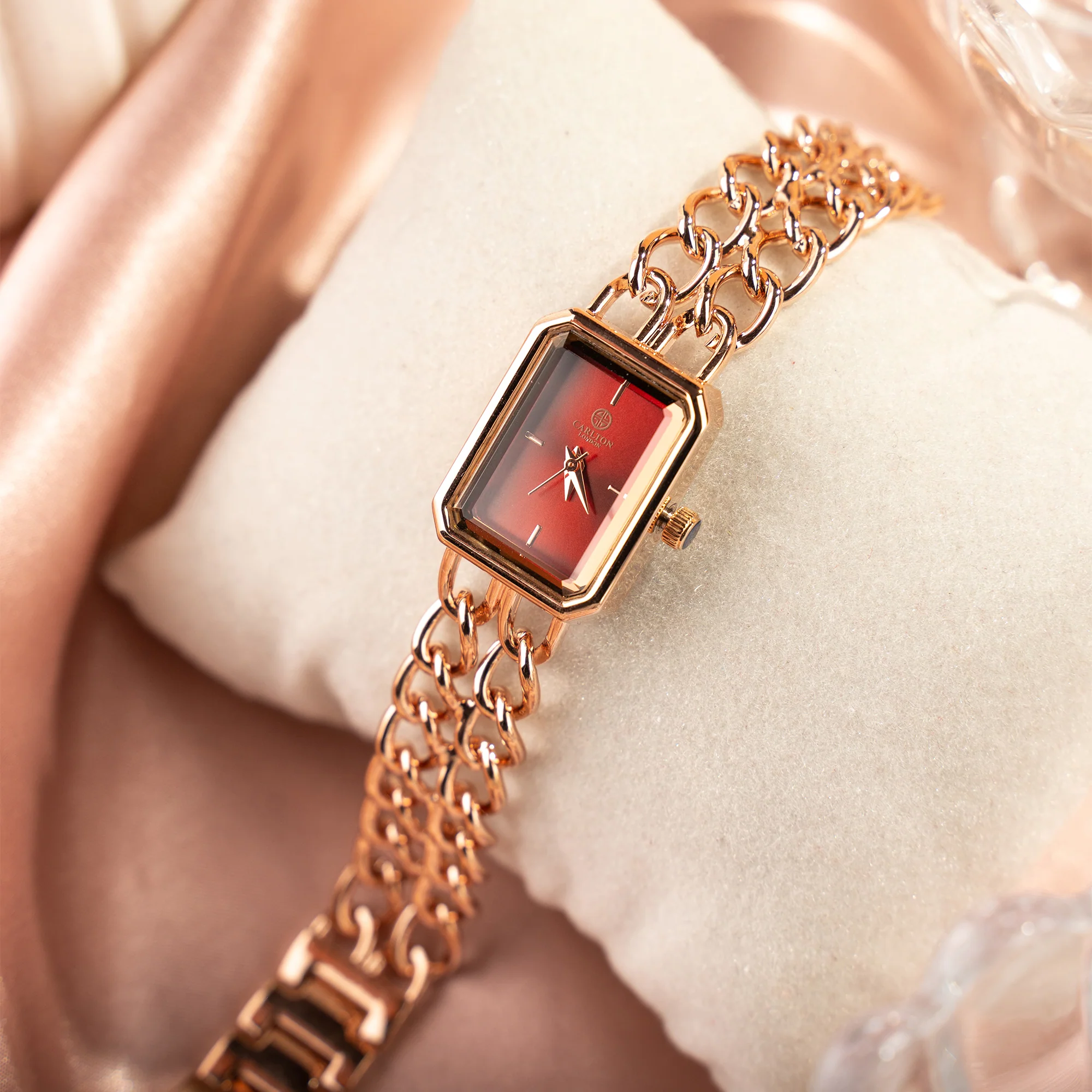Victoria: Women's Rose Gold/Red Analog Watch - CLRGCRED - Image 3