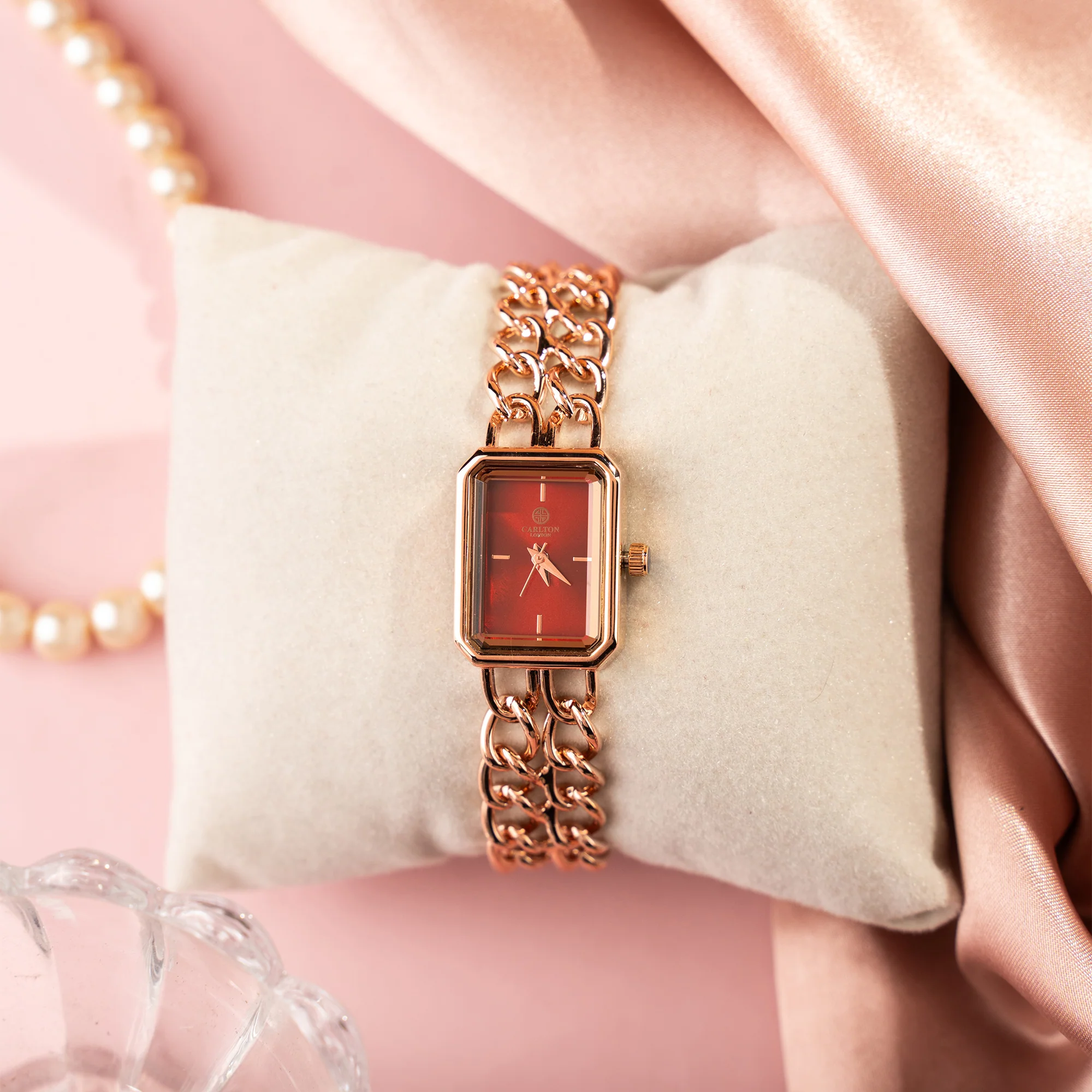 Victoria: Women's Rose Gold/Red Analog Watch - CLRGCRED - Image 4