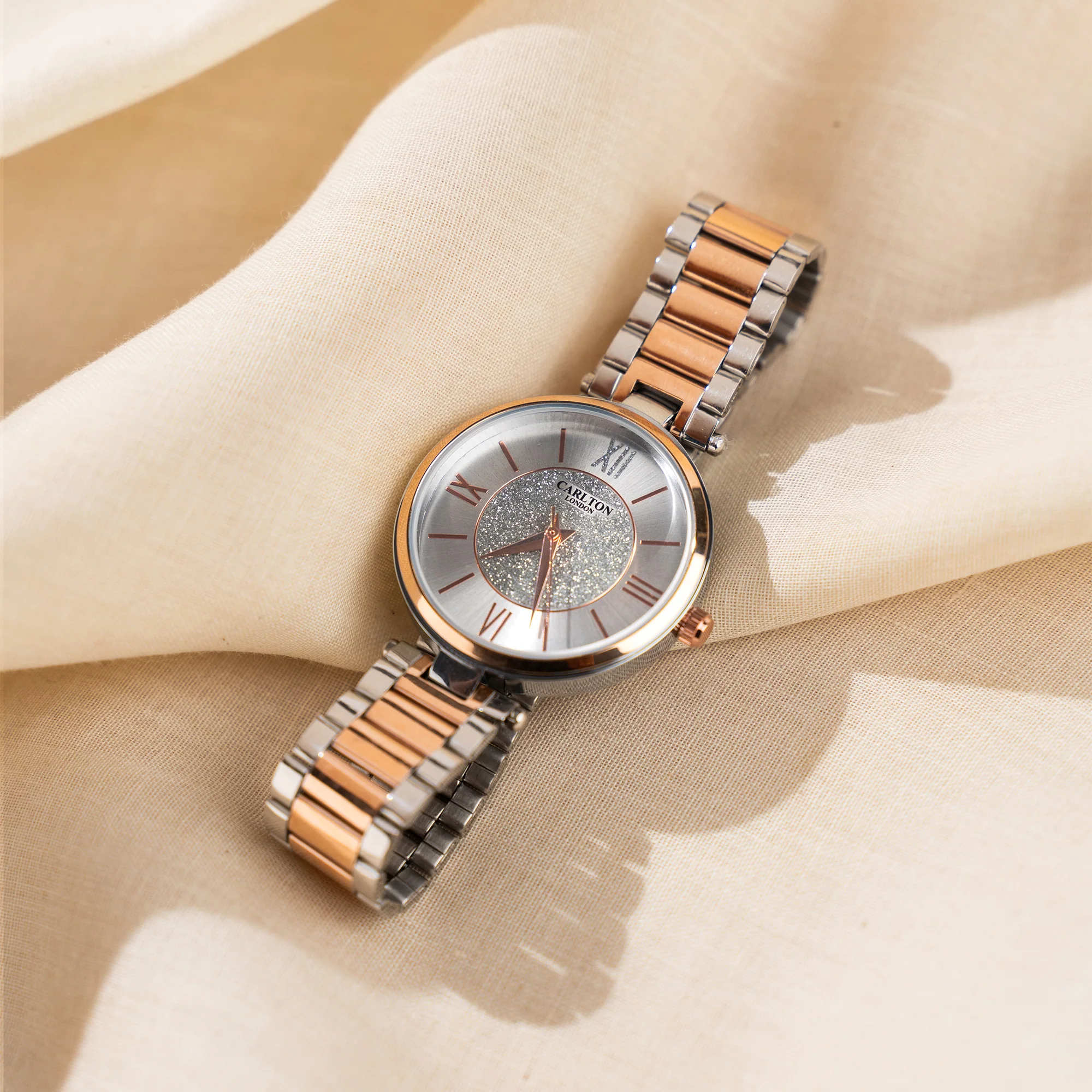 Sabrina: Women's Gold/Silver Analog Watch - CLTTSRGS - Image 4